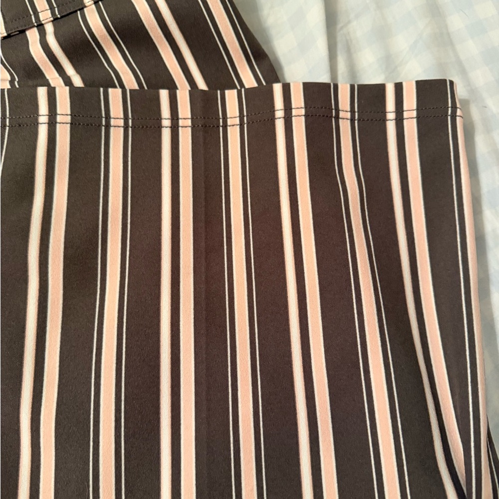 Cato taupe and peach Striped Women's Pants size LP large petite - Picture 5 of 5